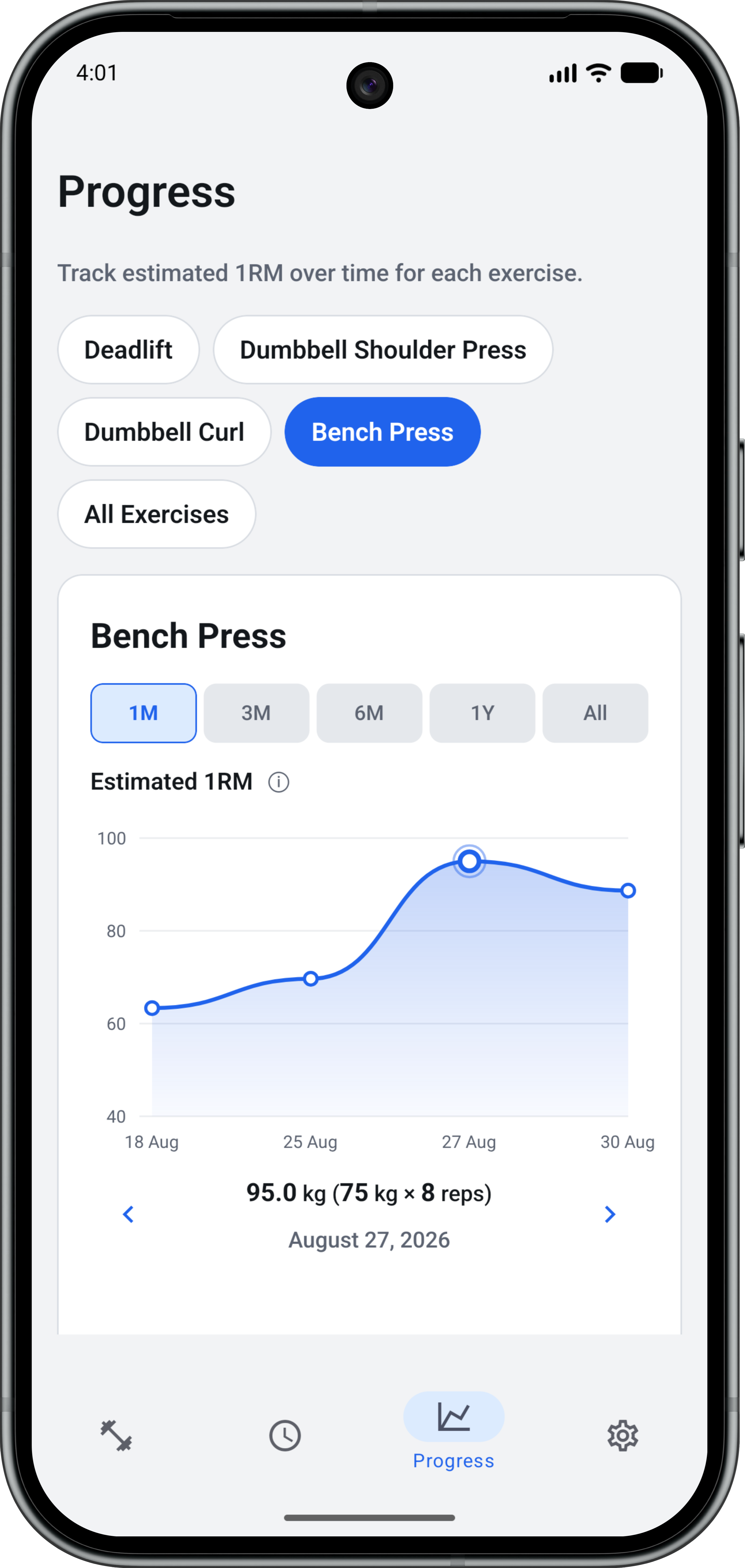GymRecords workout summary screen placeholder